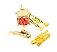 Milisten 5 Piezas Modelo Mini Saxofón Mini Instrumentos Casa De Muñecas Mini Instrumento De Clarinete para Musicales En Miniatura Adorno De Mini Instrumento Dorado El Plastico
