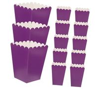 Milisten 50 Cajas de Papel Plegables para Palomitas de Maíz, Resistentes Grasa, Color Morado, Tamaño Mediano, Ideales para Fiestas, Bodas y Snacks, Soporte Práctico para Bocadillos