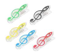 Milisten 5piezas Clave Sujetalibros De Música Pinza Para Notas Musicales Clips De Plástico Para Notas Sujetalibros Para Leer Para Partituras De Piano y Escenarios De Práctica Musical