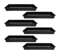 Milisten 6 Bandejas para Germinación de Brotes de Plantas, Bandejas de Cultivo de Plástico Negro Reutilizable 54x27x6 Cm, Contenedores para Vivero y Jardín, Iniciador de
