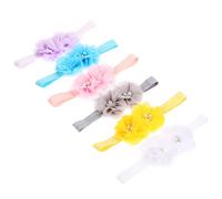 Milisten 6 Diademas de Tela para Bebés Diseño de Flores, Alta Elasticidad y Fijación para Cabello Grueso, Recto y Rizado, Paquete de 6 para Cumpleaños y Ducha
