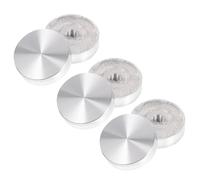 Milisten 6 Discos de Aluminio Macizo Redondos 50 Mm Rosca M8, Adaptadores Plateados para Tapas de Vidrio, Accesorios Gruesos para Mesas de Cristal, Uso en Oficina y Hogar
