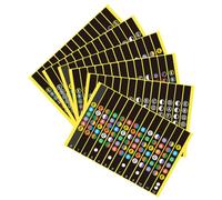 Milisten 6 Hojas Pegatinas para Trastes de Guitarra de Pegatinas para Diapasón de Guitarra Folk Mapa de Notas para Instrumentos Musicales Decoraciones Adhesivas para Aprender