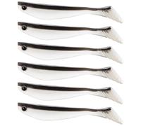 Milisten 6 Piezas Cebo de Simulación Cebo Artificial 10cm Negro Abs y Silicona, Señuelo de Pesca 3D para Pesca Mar, Atrae Peces Grandes Guarda Fácilmente