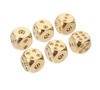Milisten 6 Piezas Dados de Metal número de Dados Jugando Mini Dados Juego Dados de Seis Caras Mini Dice Dados de latón Macizo Dados de Juguete Dados Elegantes Dados únicos Cobre Dorado