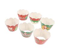 Milisten 6 Piezas Envolturas de de Navidad Decoraciones para Tartas y Muffins Fiestas y de Navidad