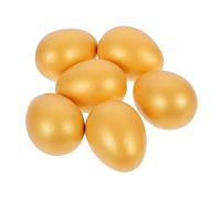 Milisten 6 Piezas Juguete de Huevo de Oro Pollito Huevos de Pascua Colgante Modelo de Huevos con Tapa sólida Huevo de decoración el Huevo de Pascua de Madera Golden
