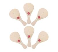 Milisten 6 piezas Paletas de Madera para Pintar DIY para Kit de Manualidades con Pelota y Cuerda Juguete para Actividades al Aire y Fiestas Familiares