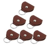 Milisten 6piezas Protector De Púas para Guitarra Bolsa De Cuero para Púas De Guitarra Unidades Portátil Pequeña Llavero para Guardar y Transportar