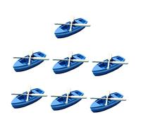 Milisten 7 Conjuntos Mini Barcos de Resina con Remos para Decoración de Playa Accesorios de Micro Paisaje para Hogar y Oficina
