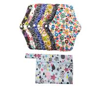 Milisten 8piezas Compresas Higiénicas Lavables De Fibra De Bambú Compresas Menstruales Reutilizables Para Lactancia Toallas Sanitarias Lavables Para Uso Diario