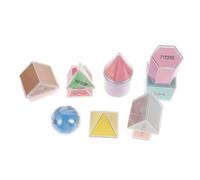 Milisten 8Piezas Conjunto Sólidos Geométricos Transparentes para Educación Temprana Herramientas Matemáticas Interactivas para Pensamiento y Visualización