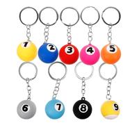 Milisten 9 adorables llaveros bola de billar colgante billar partido recuerdo pequeño deporte llavero bola de billar llavero bola de piscina llavero llavero, Colores surtidos., 9.00X3.00X3.00CM