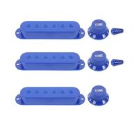 Milisten Accesorios para Guitarra Eléctrica con Cubiertas Metálicas para Pastillas Perillas de Volumen y Tono Tapas de Interruptor Azul Protección y Ajuste Preciso para Músicos