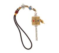 Milisten Adorno Colgante Budista para Espejo de Coche, Amuleto Tibetano de Seis Palabras, Material Duradero, Decoración Interior Vintage, Accesorio Protección y Buena Suerte para Vehículo