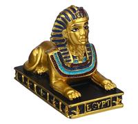 Milisten Adorno de Esfinge Egipcia de Resina Negra y Dorada, Figura Decorativa Pequeña 7.5x4x6 Cm para Escritorio, Cafetería y Decoración del Hogar, Accesorio Didáctico y Adorno de Mesa