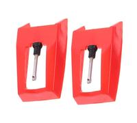 Milisten Agujas de Repuesto para Tocadiscos Vinilo de Plástico y Aluminio Color Rojo, Pack de 2 Piezas Diseño Clásico y Sonido Mejorado para Fonógrafos Antiguos
