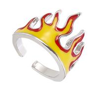 Milisten Anillo Fuego Ajustable Estilo Hip Hop para Estudiantes Diseño Abierto y Cómodo Joyería Decorativa Unisex de Moda