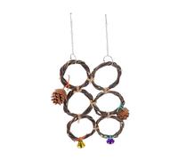 Milisten Anillo para Mascota Juguete Colgante para Jaula De Pájaros Made of Apple Branch Suitable for Parrots and Cockatoos Promotes Healthy Chewing Behavior in Cage Environment