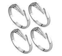 Milisten Anillos a Juego para Parejas 4 Piezas Anillos Abiertos Ajustables de Aleación de Zinc Diseño Angel y Demonio Joyas de Promesa para Mujer y Hombre Obsequio para Bodas y