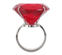 Milisten Anillos de compromiso falsos de 2,36 pulgadas de diámetro con cristales de imitación para bodas, adornos para fiestas, propuestas románticas, decoraciones de boda, Navidad y aniversario.