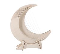 Milisten Arpa Lunar de Madera 7 Cuerdas, Diseño Portátil y Fácil de Sostener, Sonido Melodioso y Brillante para Principiantes y Amantes Música