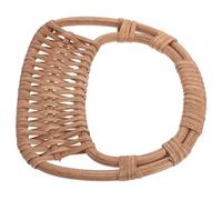 Milisten Asa de Repuesto para Bolso de Mujer de Mimbre Trenzado Redondo Tamaño 15x14 Cm Color Café Accesorio para Bolso DIY Asa Doble