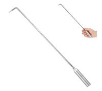 Milisten Atizador para Chimenea de Hierro Resistente al Calor, Gancho Multifunción para Fogatas y Barbacoas, Mango Ergonómico Largo, Herramienta para Uso Interior y Exterior