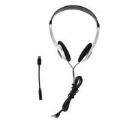 Milisten Auriculares Abs PVC Retro Supraurales Cable Sonido Claro y Realista, Cómodos, Color Plata para Ordenador y Tableta para Juegos y Música, para Mujeres