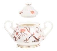 Milisten Azucarero de Cerámica con Tapa 280ml, Tarro Multifuncional para Té y Azúcar, Contenedor Práctico para Cocina y Restaurante, Diseño Sencillo y Color Claro, Adecuado para Uso