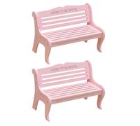 Milisten Banco Pequeño de Madera Rosa para Fotografía Accesorio Decorativo Micro Paisajes 2 Unidades Diseño Hueco Adecuado para Interiores y Exteriores