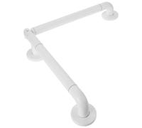 Milisten Barra de Apoyo para Baño y Ducha Antideslizante de Acero Inoxidable, Pasamanos Giratorio Plegable 48x48 Cm Blanco, Soporte de Seguridad para Personas Discapacidad y Accesibilidad