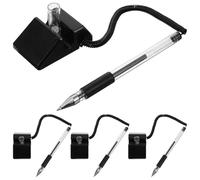 Milisten Bolígrafo Fijo de Escritorio 0,5 Mm Negro 4 Piezas Soporte Rotulador Resistente para Oficina, Material de Escritura Multiusos y Mostrador Profesional