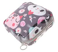 Milisten Bolsa Higiénica Mujer Portátil con Cremallera Diseño de Gato para Almacenamiento de Compresas y Artículos Personales Neceser Menstruación Femenina Multifuncional para Viajes y Uso