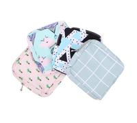 Milisten Bolsa Menstrual Delicada 4 Unidades Organizador Higiénico Portátil para Compresas y Tampones Diseño Cremallera Tamaño Compacto Colores Variados Azul Cuadros Cactus