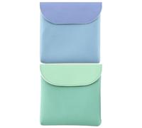 Milisten Bolsa Menstrual Femenina Pequeña de PU Piel Set 2 Unidades Verde y Azul Bolso Compacto para Compresas Higiénicas Almacenamiento Portátil para Uso Diario y Viaje