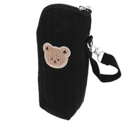 Milisten Bolsa Térmica para Biberones Aislante con Forro de Aluminio Funda Portátil de Algodón Negro para Botella Bolsa Térmica para Leche Materna Adecuado para Viajes y Guardería