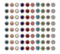 Milisten Botones de Gemas de Imitación Girasol 12 Mm, 120 Piezas Surtidas, Cierres de Costura Decorativos para Manualidades y Coser Accesorios de Pedrería Color Aleatorio