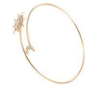 Milisten Brazalete Decorativo Ajustable de Aleación Dorada Sol y Luna