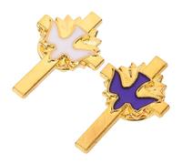 Milisten Broche Conmemorativo De Bautizo y Comunión Paz y Cruz, Aleación Duradera, 2 Piezas En Blanco y Azul, Accesorio Ceremonial Para Mujeres En Fiestas Religiosas