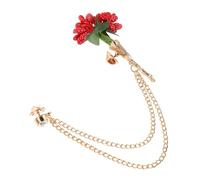 Milisten Broche de Flor Retro con Cadena para Cárdigan Alfiler de Solapa Elegante para Vestido Pin Decorativo Versátil para Fiesta Boda y Abrigo de Mujer