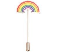 Milisten Broche de Tira Arcoíris Gay con Aguja Larga, Insignia Metálica Colorida, Pin de Pecho Lgbt para Ropa y Accesorios, Adecuado para Orgullo y Eventos Sociales