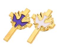 Milisten Broches Religiosos para Mujer 2 Pcs Diseño de Paloma la Paz y Cruz, Aleación Duradera, Colores Claro y Azul, Accesorios para Comunión, Bautizo y Fiesta Cristiana