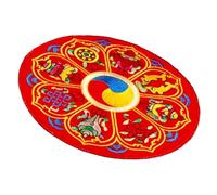 Milisten Buddhist Singing Bowl Pad Round Embroidered Cushion for Tibetan Sound Bowls Practical Meditation Mat Gift for Families and Home Decor