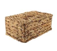 Milisten Caja de Pañuelos Tejida a Mano Rectangular de Ratán Natural, Organizador de Toallas de Papel para Escritorio, Cesta de Almacenamiento Multifuncional para Decoración Rústica, Porta