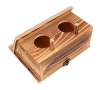 Milisten Caja para Cría de Pájaros de Madera Maciza con Doble Entrada Resistente la Intemperie Nido para Periquitos y Ninfas Caseta Exterior para Jardín y Patio