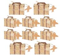 Milisten Cajas de Obsequio para Boda en Forma de Maleta Vintage, Caja de Dulces de Cartón Color Amarillo Retro, Paquete de 50 Unidades, Adecuado para Fiestas y Decoraciones de Eventos