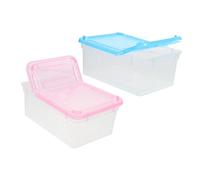 Milisten Cajas Para Reptiles Transparentes y Transpirables, Jaulas Pequeñas Multifunción De Plástico Resistente Para Cría y Alimentación, Adecuado Para Terrarios y Cuidado Doméstico De Gusanos De Seda