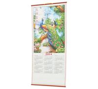 Milisten Calendario de Pared Chino 2024 Año del Dragón Colgante Estilo Pergamino Tradicional Tamaño Adecuado Decoración para Hogar y Oficina Calendario Mensual Pared