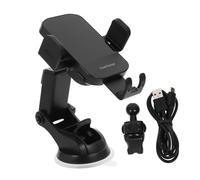 Milisten Cargador Inalámbrico Coche Soporte Móvil con Ventosa y Soporte Ventilación Carga Rápida para Móviles hasta Indicador LED y Disipación de Calor Accesorios para Automóvil Negro